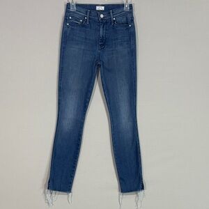 MOTHER The Vamp Fray Skinny Jeans Size 24 Crack the Whip Raw Hem